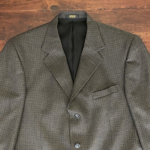 NWT Vintage Hardwick 3 Button Blazer Men’s Gray Brown Wool Blend‎ 44 Long Madmen - Picture 2 of 12